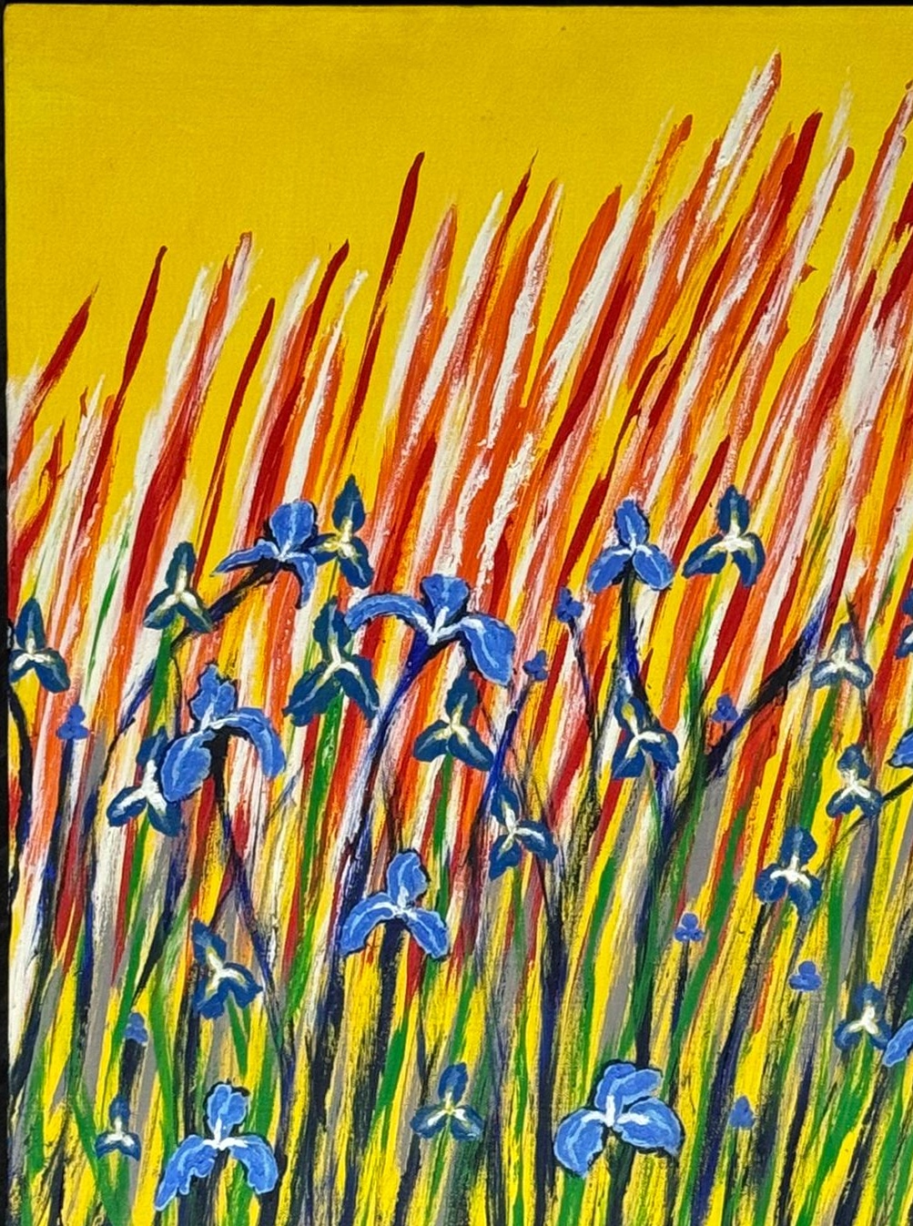Irises — original painting by David Thomas Hardy