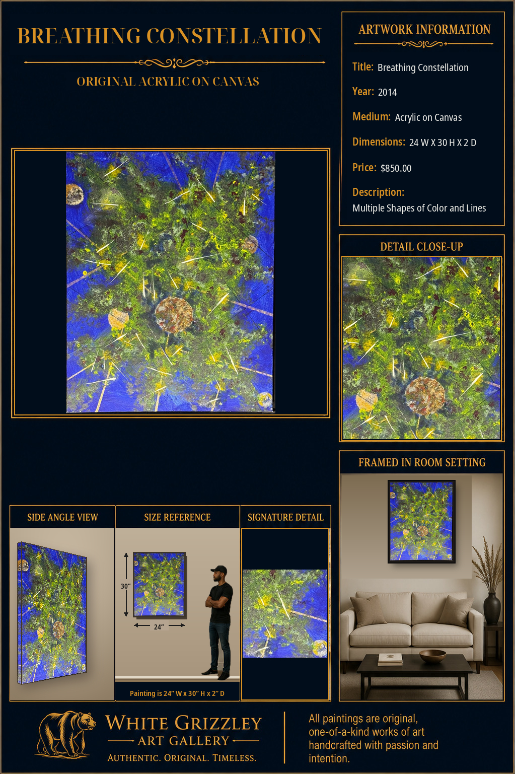 White Grizzley Art collector presentation for Breathing Constellation