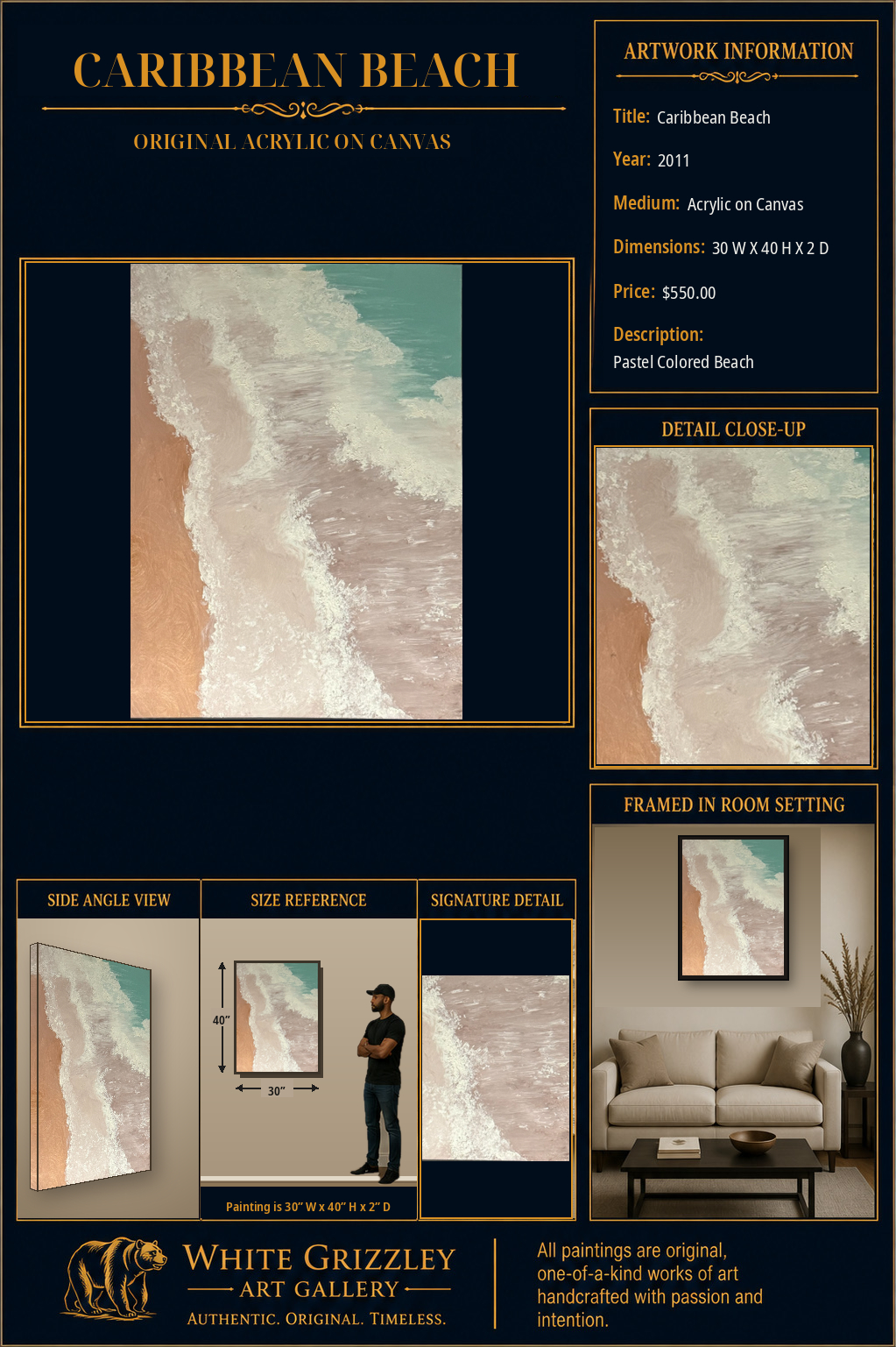 White Grizzley Art collector presentation for Caribbean Beach