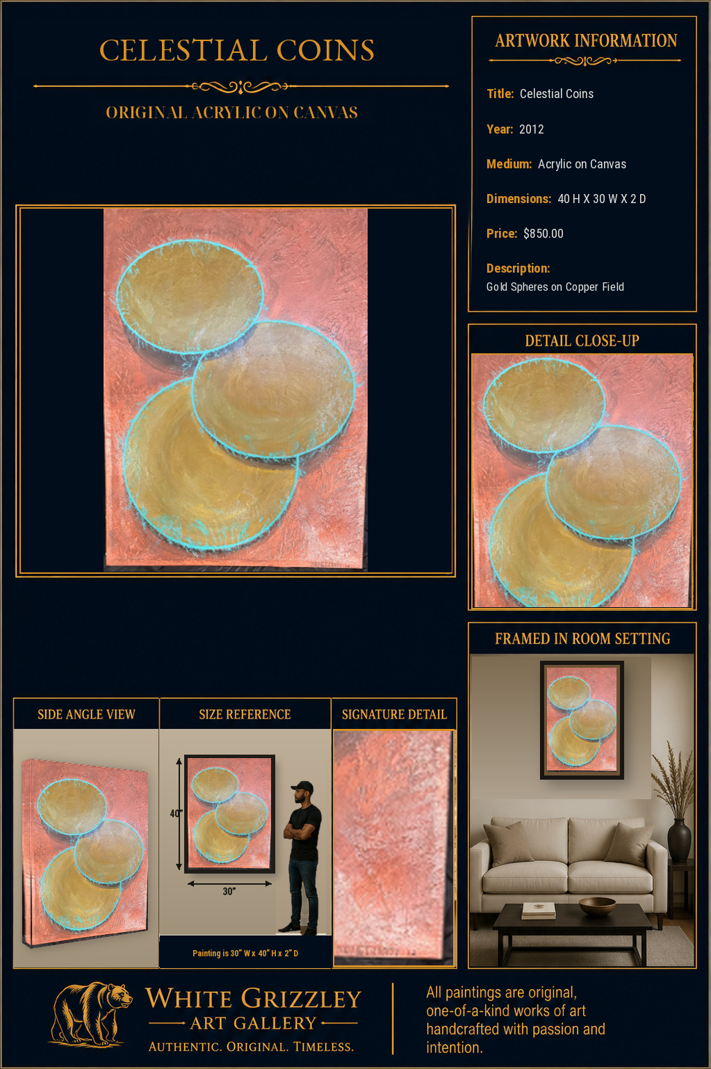 White Grizzley Art collector presentation for Celestial Coins