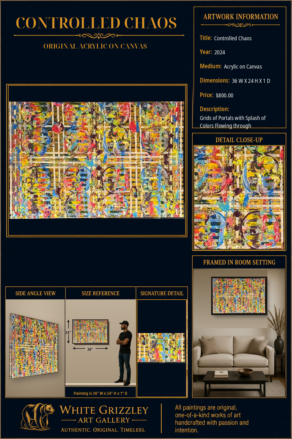 White Grizzley Art collector presentation for Controlled Chaos
