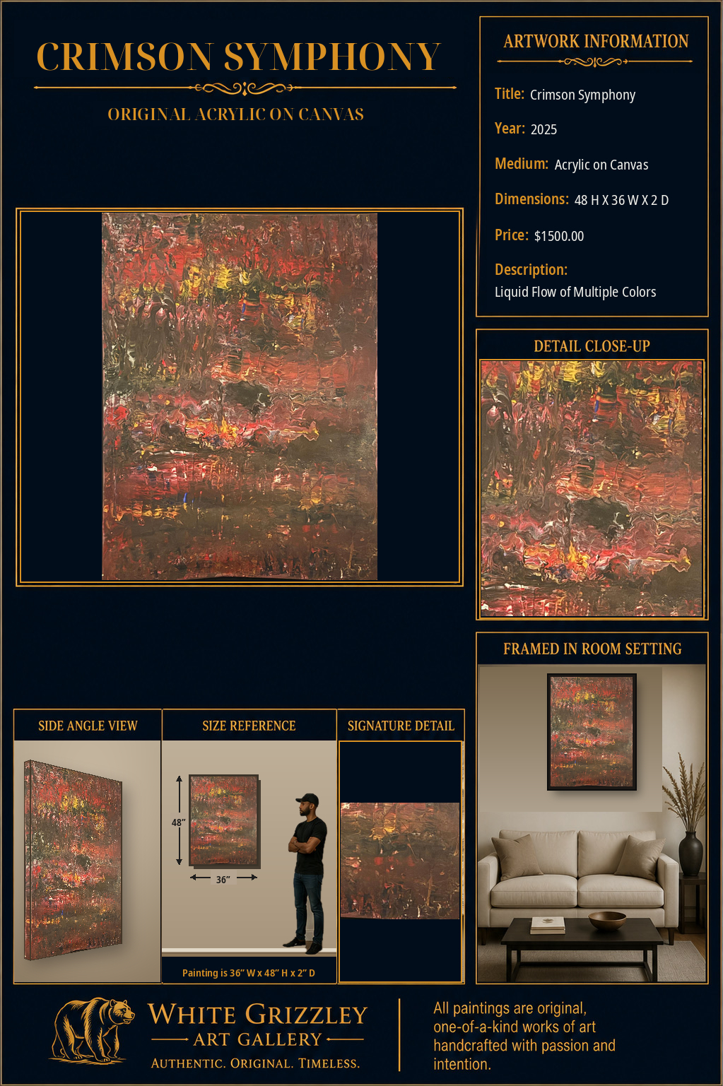 White Grizzley Art collector presentation for Crimson Symphony