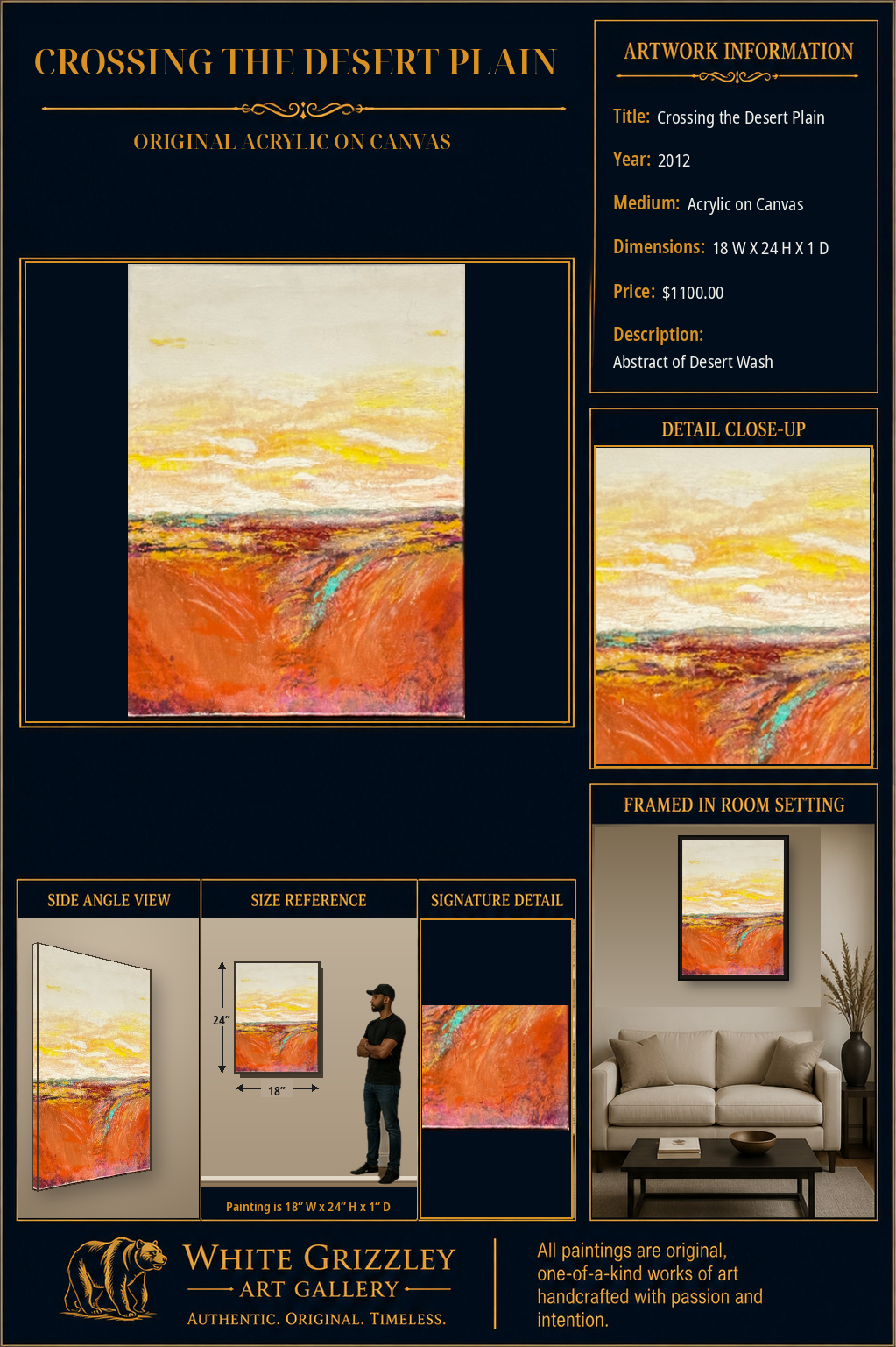 White Grizzley Art collector presentation for Crossing the Desert Plain