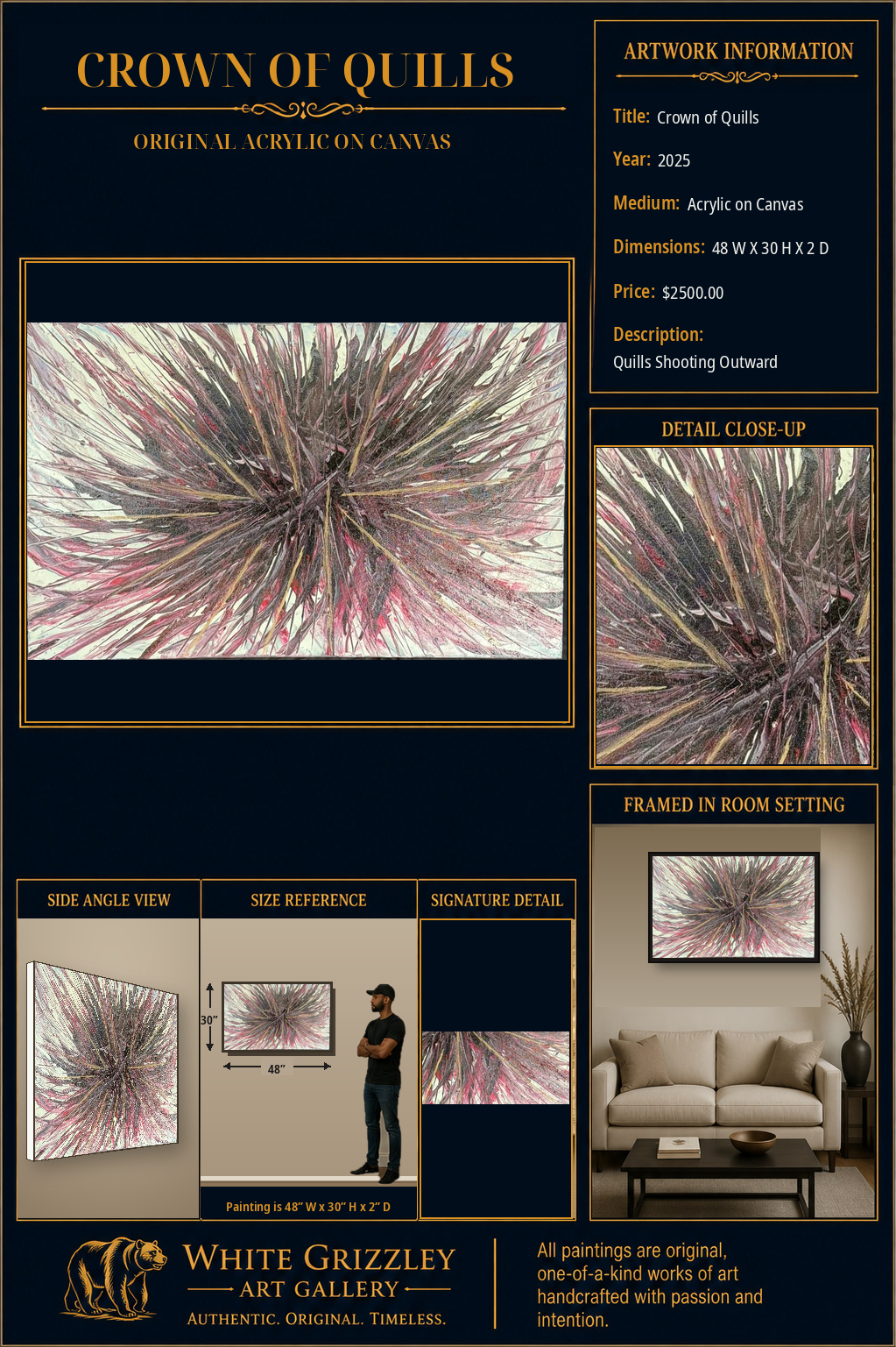 White Grizzley Art collector presentation for Crown of Quills