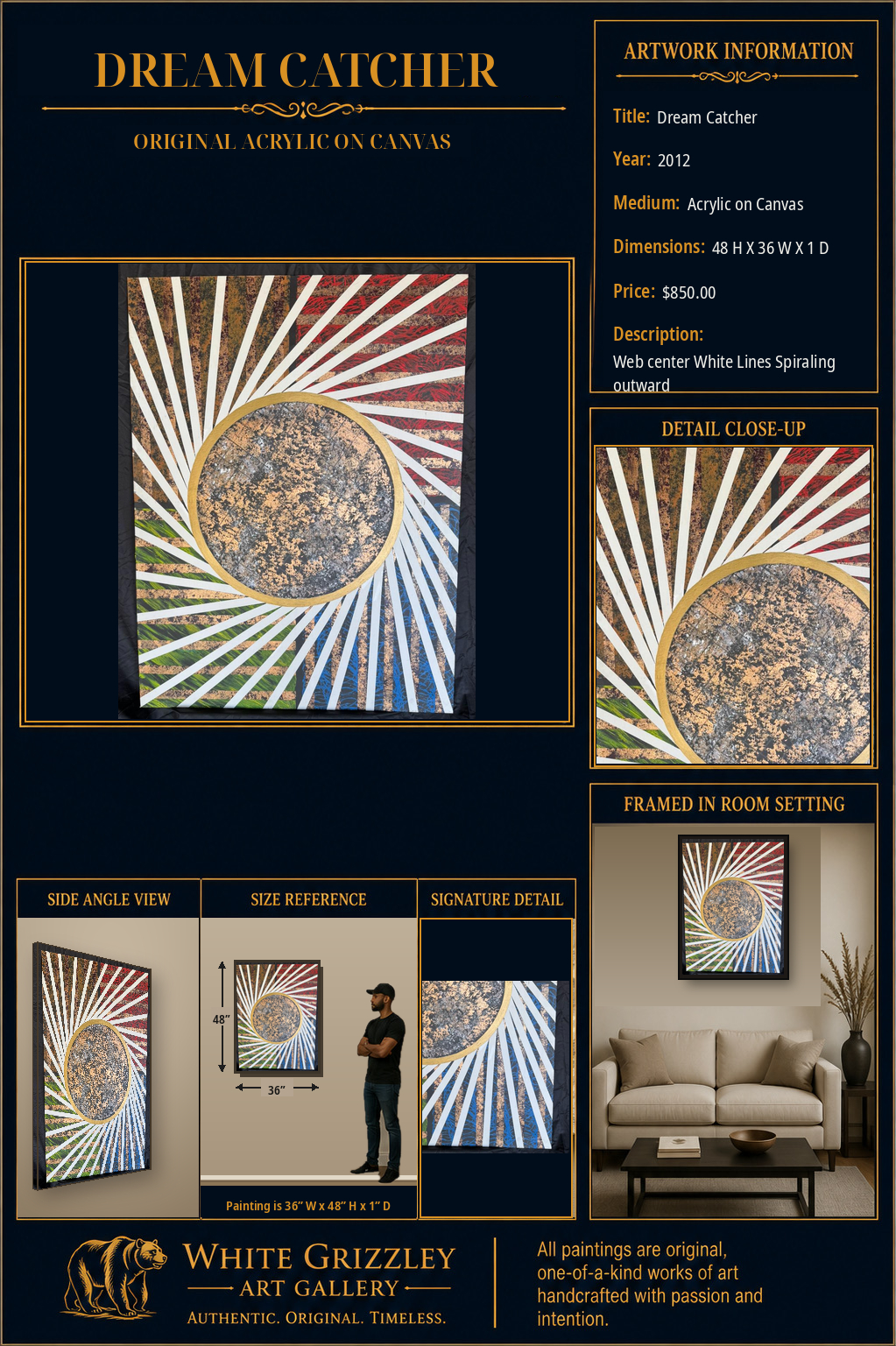 White Grizzley Art collector presentation for Dream Catcher
