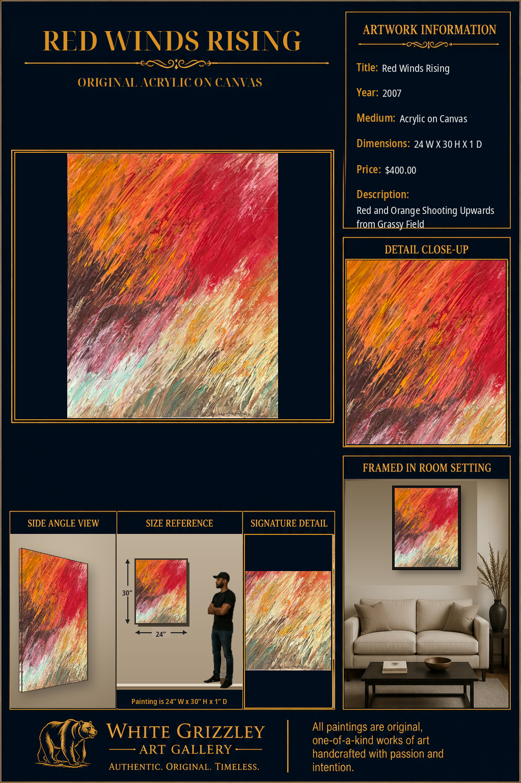 White Grizzley Art collector presentation for Red Winds Rising