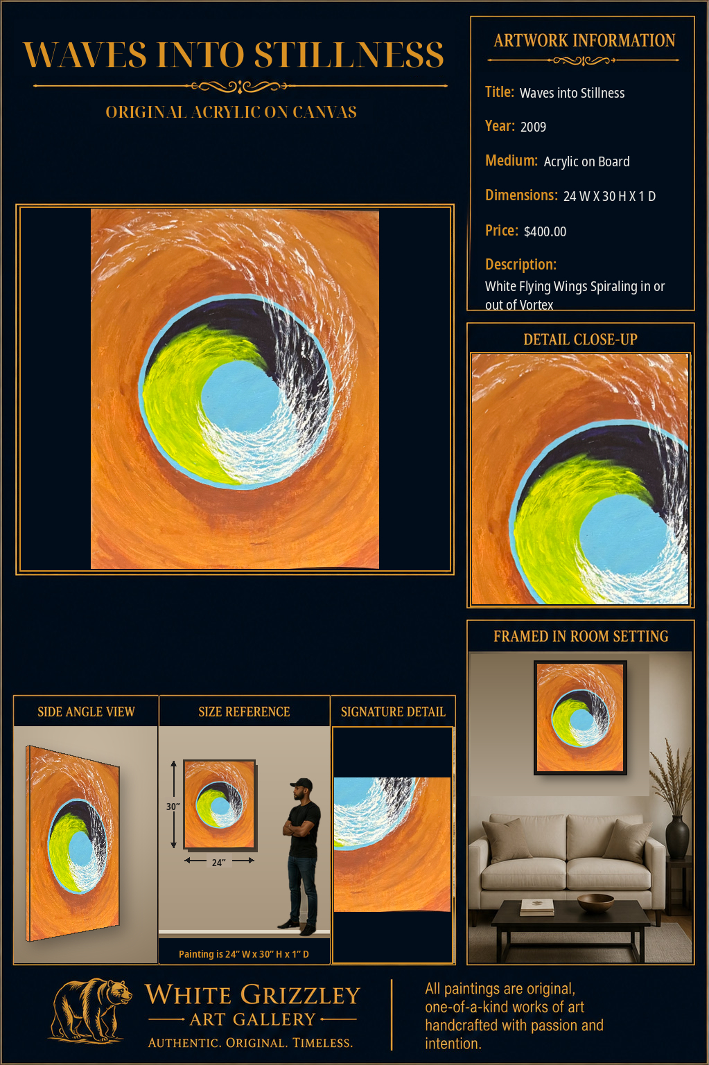 White Grizzley Art collector presentation for Waves into Stillness